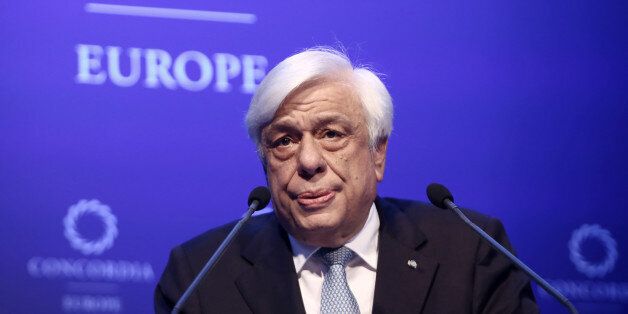 President of the Hellenic Republic Prokopios Pavlopoulos delivers a speech at the opening of the Concordia Europe Summit, in Athens on June 6, 2017 (Photo by Panayotis Tzamaros/NurPhoto via Getty Images)