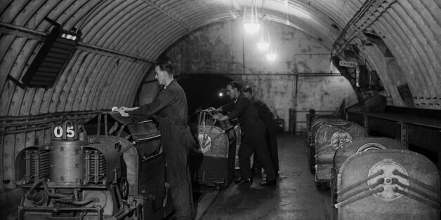 17th October 1932: The underground railway system at the Post Office building at Mount Pleasant, London. (Photo by Fox Photos/Getty Images)