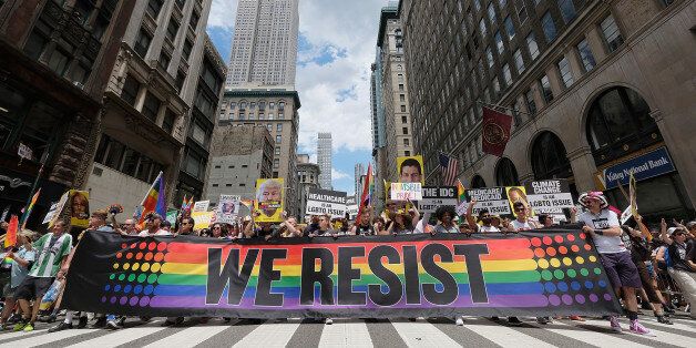 NEW YORK, NY - JUNE 25: A general view during the New York City Gay Pride 2017 march on June 25, 2017 in New York City. (Photo by Dimitrios Kambouris/Getty Images)