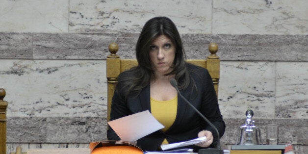 Zoe Konstantopoulou, speaker of the Hellenic Parliament on February 10, 2015 in Athens. Greece's new leftist government fine-tuned a 10-point plan aimed at persuading its international creditors to reluctantly rethink their bailout terms and prevent the country from going bust.(Photo by Wassilios Aswestopoulos/NurPhoto) (Photo by NurPhoto/NurPhoto via Getty Images)