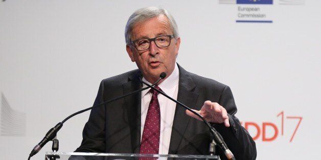 BRUSSELS, BELGIUM - JUNE 7: President of the European Commission Jean-Claude Juncker delivers a speech during a ceremony within European Development Days 2017 in Brussels, Belgium on June 7, 2017. (Photo by Dursun Aydemir/Anadolu Agency/Getty Images)