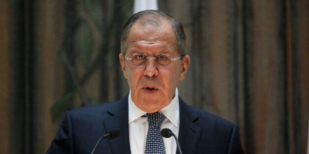 Russian Foreign Minister Sergei Lavrov speaks during a news conference at the Ministry of Foreign Affairs in Nicosia, Cyprus May 18, 2017. REUTERS/Yiannis Kourtoglou