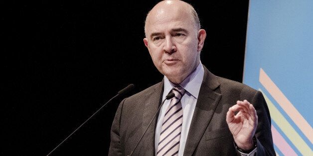 Pierre Moscovici, economic commissioner for the European Union (EU), gestures while speaking during the Brussels Economic Forum in Brussels, Belgium, on Thursday, June 1, 2017. It may take the U.K. as long as five years to leave the European Union, with the process set to do major harm to both parties, billionaire investor George Soros said, urging the worlds biggest trading bloc to avoid penalizing Britain and instead focus on reforming itself. Photographer: Marlene Awaad/Bloomberg via Getty Images
