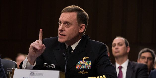 National Security Agency Director Adm. Mike Rogers, testified in front of the Senate Intelligence Committee, ahead of former FBI Director James Comeys testimony tomorrow, in the Senate Hart building on Capitol Hill, on Wednesday, June 7, 2017. (Photo by Cheriss May/NurPhoto via Getty Images)