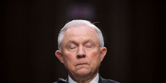 WASHINGTON, DC - JUNE 13: U.S. Attorney General Jeff Sessions testifies before the Senate Intelligence Committee on Capitol Hill June 13, 2017 in Washington, DC. Sessions recused himself from the Russia investigation and he was later discovered to have had contact with the Russian ambassador last year despite testifying to the contrary during his confirmation hearing. (Photo by Zach Gibson/Getty Images)