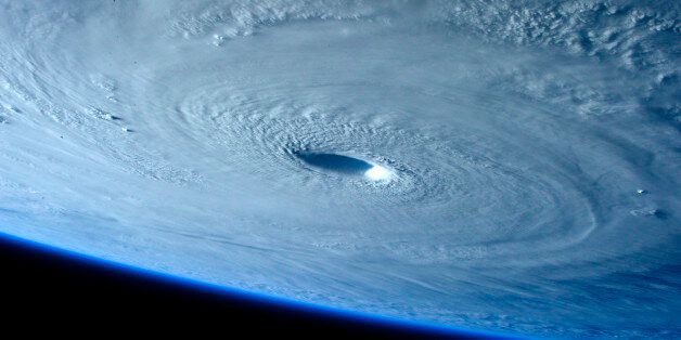 Typhoon Maysak is seen as it strengthens into a Category 5 hurricane in this picture taken by ESA Astronaut Samantha Cristoforetti aboard the International Space Station March 31, 2015. The Philippines put troops on alert on Wednesday and prepared food and medical supplies as it warned residents and tourists along its eastern coast to be ready for Typhoon Maysak which is expected to land some time in the next 72 hours. Picture taken March 31, 2015. REUTERS/ESA/NASA/Samantha Cristoforetti/Handout via Reuters THIS IMAGE HAS BEEN SUPPLIED BY A THIRD PARTY. IT IS DISTRIBUTED, EXACTLY AS RECEIVED BY REUTERS, AS A SERVICE TO CLIENTS. FOR EDITORIAL USE ONLY. NOT FOR SALE FOR MARKETING OR ADVERTISING CAMPAIGNS