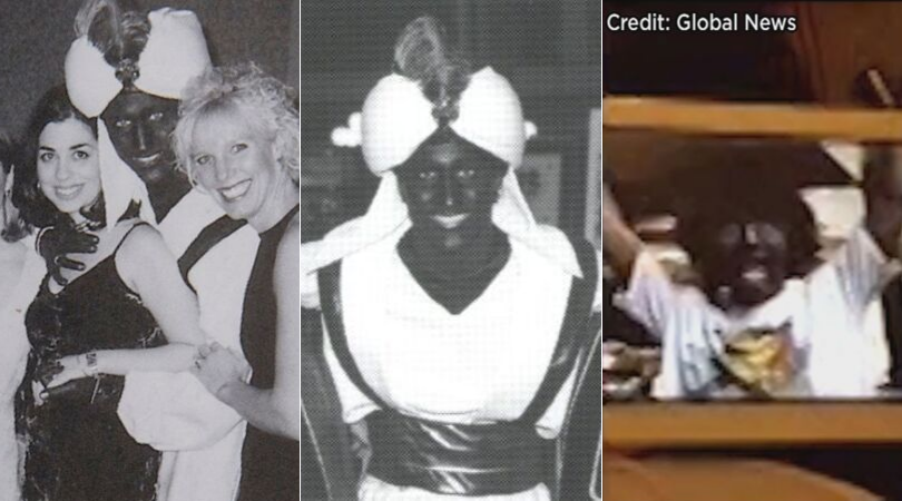 Fotos de Justin Trudeau, primeiro-ministro do Canadá, de brownface e blackface em três ocasiões diferentes.