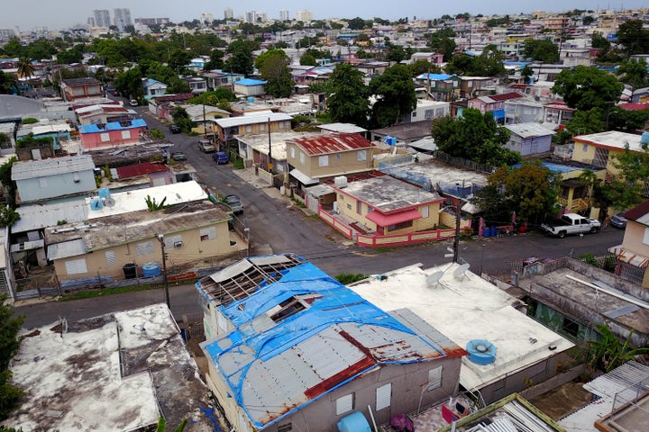 Roughly 30,000 homes in Puerto Rico still are sheltered in part by blue tarps federal officials gave out after 2017's Hurricane Maria ravaged the island.