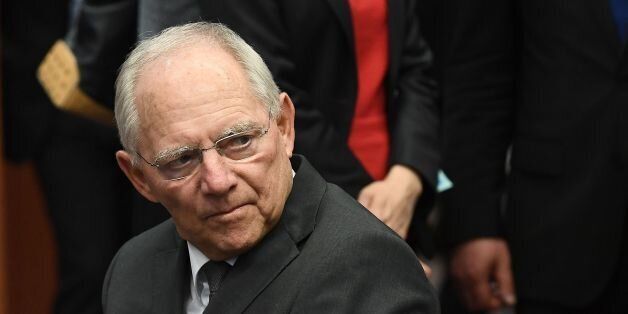 Germany's Finance Minister Wolfgang Schauble looks on during a Eurogroup finance ministers meeting on May 22, 2017 at the European Council in Brussels. / AFP PHOTO / EMMANUEL DUNAND (Photo credit should read EMMANUEL DUNAND/AFP/Getty Images)