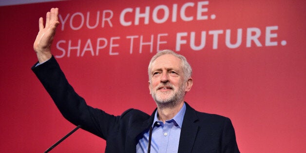 LONDON, ENGLAND - SEPTEMBER 12: Jeremy Corbyn is announced as the new leader of the Labour Party at the Queen Elizabeth II conference centre on September 12, 2015 in London, England. Mr Corbyn was announced as the new Labour leader today following three months of campaigning against fellow candidates ministers Yvette Cooper and Andy Burnham and shadow minister Liz Kendall. The leadership contest comes after Ed Miliband's resignation following the general election defeat in May. (Photo by Jeff J Mitchell/Getty Images)