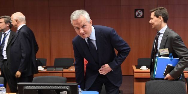 France's new Economy Minister Bruno Le Maire arrives for a Eurogroup finance ministers meeting on May 22, 2017 at the European Council in Brussels. / AFP PHOTO / EMMANUEL DUNAND (Photo credit should read EMMANUEL DUNAND/AFP/Getty Images)