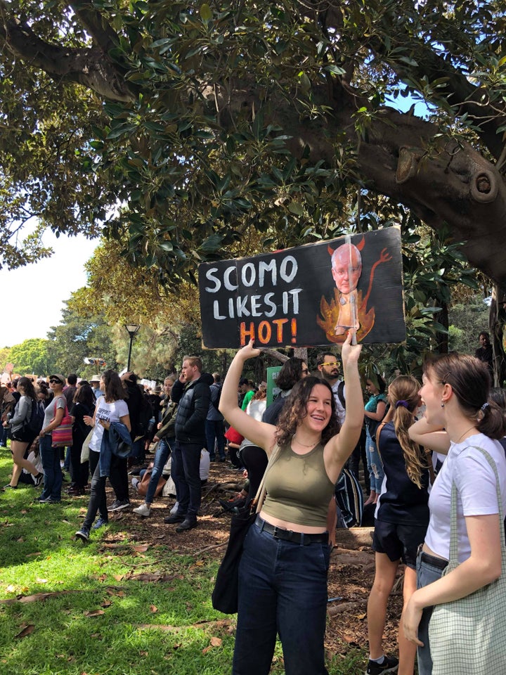 Many signs at the Sydney march took aim at Aussie Prime Minster Scott Morrison. 