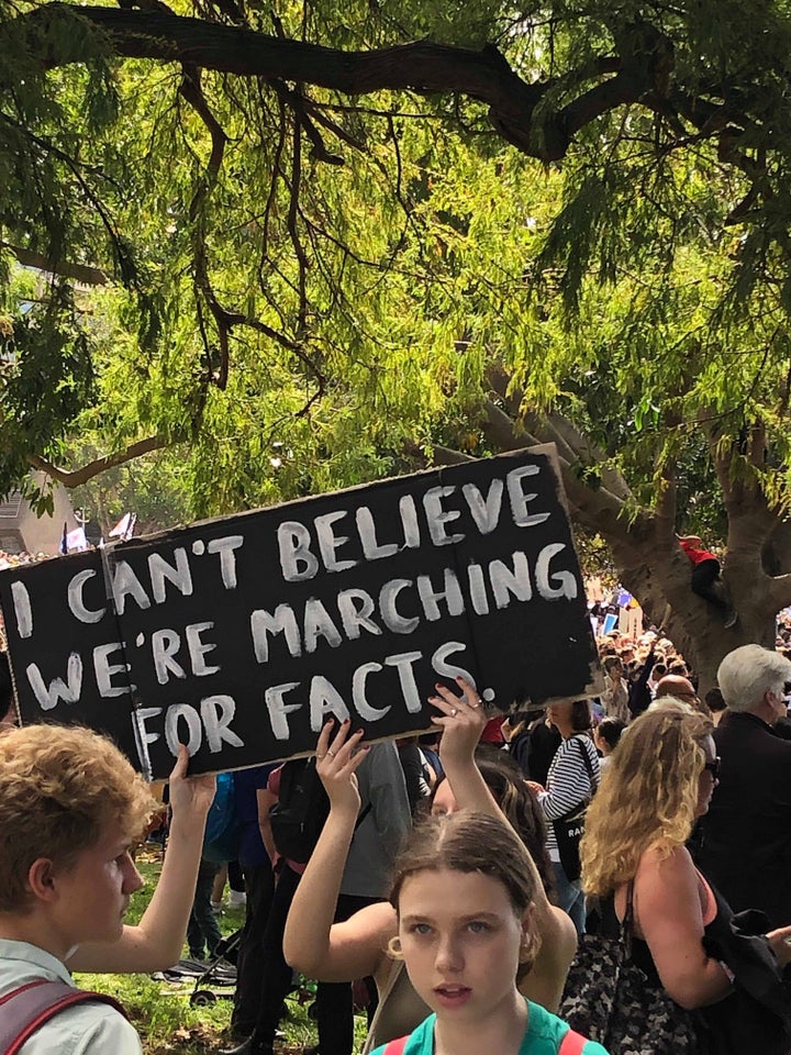 Kids and employee marched in Sydney's CBD from midday until 2pm. 