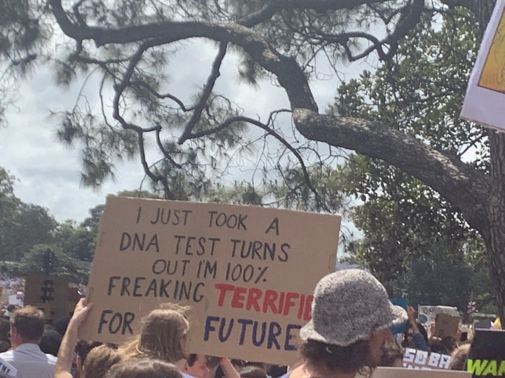 A nod to Lizzo was seen at Friday's Sydney march.