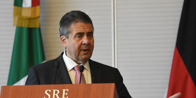 Sigmar Gabriel , Minister for Foreign Affairs of Germany is seen during his speech during a press conference at Ministry of Foreign Affairs of Mexico on May 19, 2017 (Photo by Carlos Tischler/NurPhoto via Getty Images)