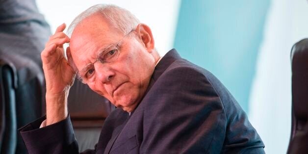 German finance minister Wolfgang Schaeuble attends the weekly cabinet meeting at the Chancellery in Berlin on May 17, 2017. / AFP PHOTO / Odd ANDERSEN (Photo credit should read ODD ANDERSEN/AFP/Getty Images)