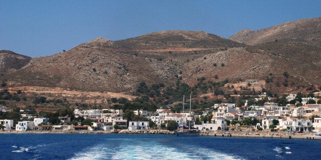 Looking towards Livadia harbour on the Greek island of Tilos.