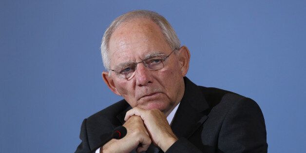 BERLIN, GERMANY - MAY 22: German Finance Minister Wolfgang Schaeuble and new French Finance Minister Bruno Le Maire (not pictured) speak to the media following talks on May 22, 2017 in Berlin, Germany. The new French government under President Emmanuel Macron is eager to launch both domestic and E.U.-reforms and has sought German help to attain the latter. (Photo by Sean Gallup/Getty Images)