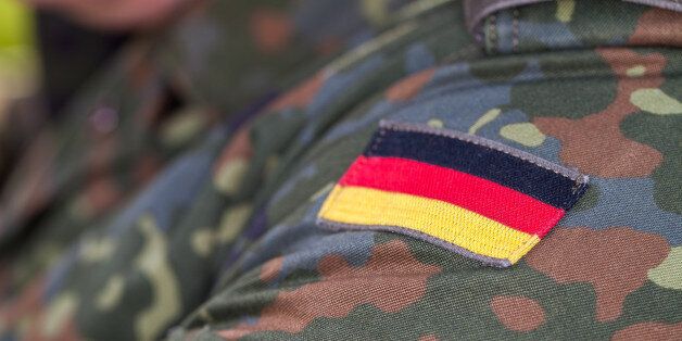 german flag on german army uniform