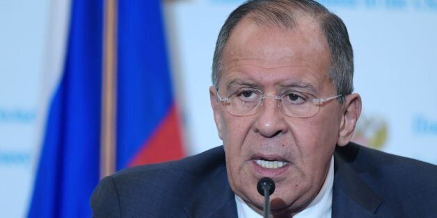 Russia's Foreign Minister Sergei Lavrov speaks during a press conference at the Embassy of Russia in Washington, DC on May 10, 2017. / AFP PHOTO / Mandel NGAN (Photo credit should read MANDEL NGAN/AFP/Getty Images)