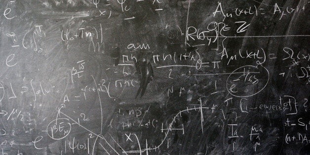 GENEVA, SWITZERLAND - APRIL 19: A detailed view of the blackboard with theoretical physics equations in chalk by Alberto Ramos, Theoretical Physics Fellow and visitor, Antonio Gonzalez-Arroyo from the Universidad Autonoma de Madrid (both not in frame) at The European Organization for Nuclear Research commonly know as CERN on April 19, 2016 in Geneva, Switzerland. (Photo by Dean Mouhtaropoulos/Getty Images)