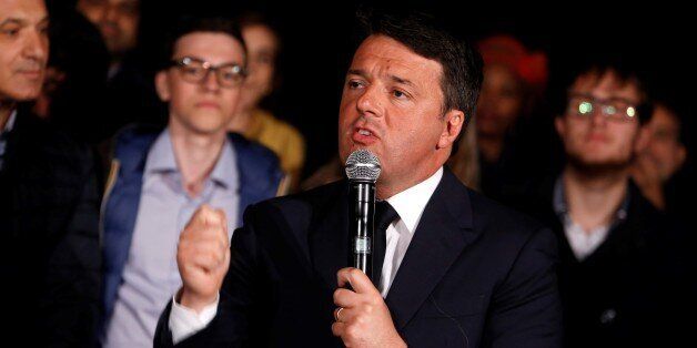 ROME, ITALY, APRIL 30: Italian former Prime Minister Matteo Renzi talks to media at the end of the primary elections of the Italian Democratic Party (PD) leadership in Rome, Italy, on April 30, 2017. Matteo Renzi looks set to emerge victorious against Justice Minister Andrea Orlando and Puglia's governor Michele Emiliano, to regain the leadership of the Democratic Party, according to early results of primary elections held on Sunday. (Photo by Riccardo De Luca/Anadolu Agency/Getty Images)
