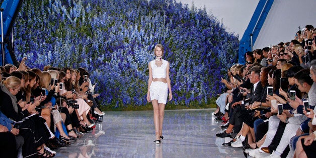 Model Sofia Mechetner presents a creation by Belgian designer Raf Simons as part of his Spring/Summer 2016 women's ready-to-wear collection for Christian Dior fashion house in Paris, France, October 2, 2015. REUTERS/Benoit Tessier