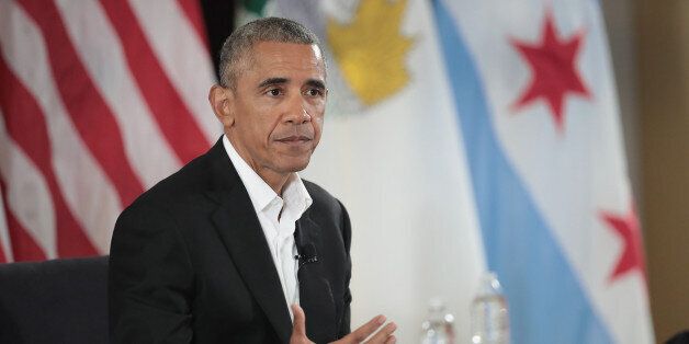 CHICAGO, IL - MAY 03: Former President Barack Obama moderates a roundtable discussion at the South Shore Cultural Center about the Obama Presidential Center, which is scheduled to be built in nearby Jackson Park, on May 3, 2017 in Chicago, Illinois. The Presidential Center design envisions three buildings, a museum, library and forum. Obama was accompanied at the event with his wife Michelle who was making her first trip back to Chicago since leaving the White House in January. (Photo by Scott Olson/Getty Images)