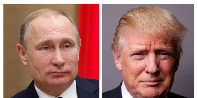 FILE PHOTO: A combination of file photos showing Russian President Vladimir Putin at the Novo-Ogaryovo state residence outside Moscow, Russia, January 15, 2016 and U.S. President Donald Trump posing for a photo in New York City, U.S., May 17, 2016. REUTERS/Ivan Sekretarev/Pool/Lucas Jackson/File Photos TPX IMAGES OF THE DAY