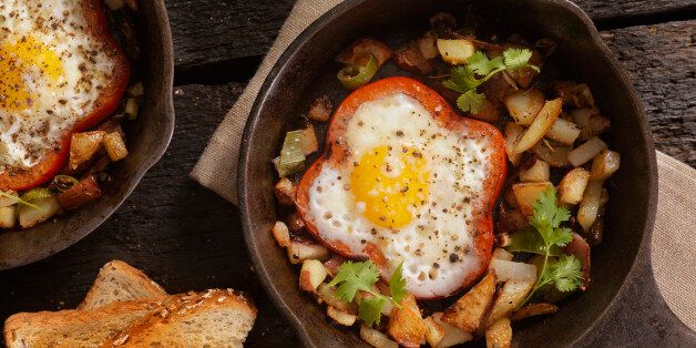 Eggs Fried in Peppers with Hash Browns-Photographed on Hasselblad H3D-39mb Camera