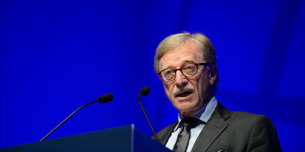 Yves Mersch, member of the executive board of the European Central Bank (ECB), speaks during the Institute of International Finance (IIF) Spring Membership Meeting in Tokyo, Japan, on Monday, May 8, 2017. Over 500 participants from around the globe gather for the 2-day meeting to discuss the critical issues in the financial industry. Photographer: Akio Kon/Bloomberg via Getty Images
