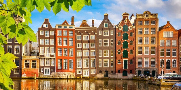 Traditional old buildings in Amsterdam, the Netherlands