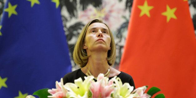 Federica Mogherini, High Representative of the European Union for Foreign Affairs, attends a joint news conference with China's State Councilor Yang Jiechi (not pictured) at Diaoyutai State Guesthouse in Beijing, China April 19, 2017. REUTERS/Jason Lee