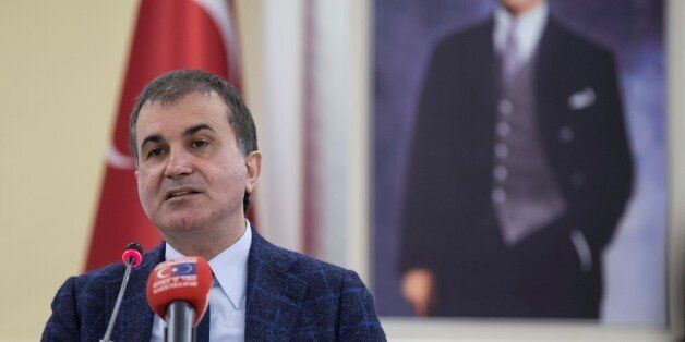 ANKARA, TURKEY - APRIL 18: Turkey's EU Minister Omer Celik delivers a speech during a press conference at the ministry in Ankara, Turkey on April 18, 2017. (Photo by Binnur Ege Gurun/Anadolu Agency/Getty Images)