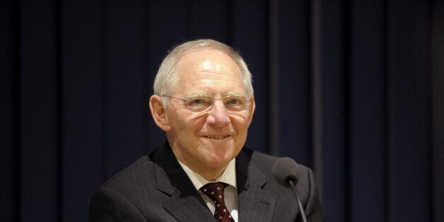 German Finance Minister Wolfgang Schaeuble smiles during a seminar on the future of Europe at the University of Tampere on November 7, 2011. AFP PHOTO/LEHTIKUVA / ANTTI AIMO-KOIVISTO*** FINLAND OUT *** (Photo credit should read ANTTI AIMO-KOIVISTO/AFP/Getty Images)