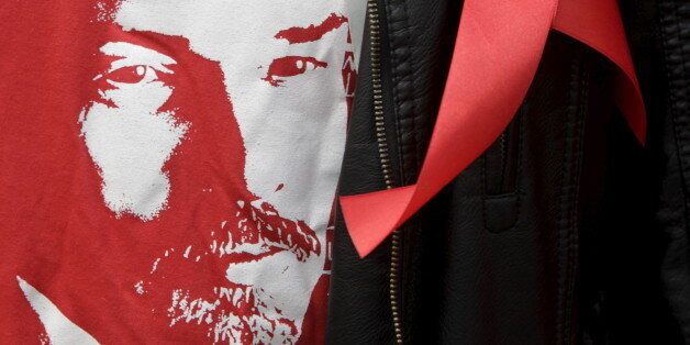 A supporter of Russia's Communist party wears a t-shirt with an image of Soviet state founder Vladimir Lenin during a May Day rally in central Stavropol May 1, 2015. International Workers' Day, also known as Labour Day or May Day, commemorates the struggle of workers in industrialised countries in the 19th century for better working conditions. REUTERS/Eduard Korniyenko