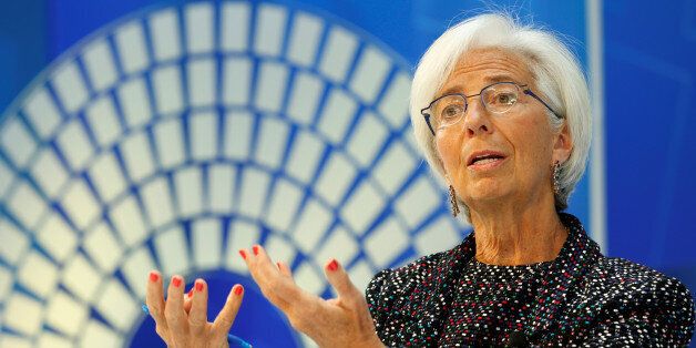 International Monetary Fund (IMF) Managing Director Christine Lagarde moderates a forum on Innovation, Technology, and Jobs at IMF headquarters in Washington, U.S., April 19, 2017. REUTERS/Yuri Gripas