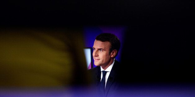 Emmanuel Macron, head of the political movement En Marche!, or Onwards!, and candidate for French 2017 presidential election, attends the France 2 television special prime time political show,