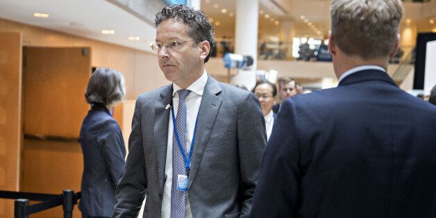 Jeroen Dijsselbloem, Dutch finance minister and head of the group of euro-area finance ministers, arrives to a G-20 finance ministers and central bank governors meeting on the sidelines of the spring meetings of the International Monetary Fund (IMF) and World Bank in Washington, D.C., U.S., on Friday, April 21, 2017. The emergence of protectionist forces could undermine a modest brightening of the global growth outlook and is putting severe strain on the post-World War II economic order, the IMF said this week. Photographer: Andrew Harrer/Bloomberg via Getty Images