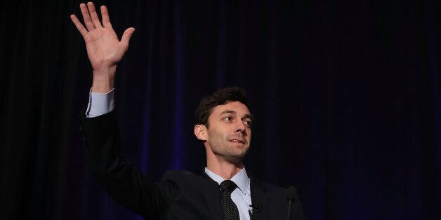 ATLANTA, GA - APRIL 18: Democratic candidate Jon Ossoff speaks to his supporters as votes continue to be counted in a race that was too close to call for Georgia's 6th Congressional District in a special election to replace Tom Price, who is now the secretary of Health and Human Services on April 18, 2017 in Atlanta, Georgia. The winner of the race would fill a congressional seat that has been held by a Republican since the 1970s. (Photo by Joe Raedle/Getty Images)
