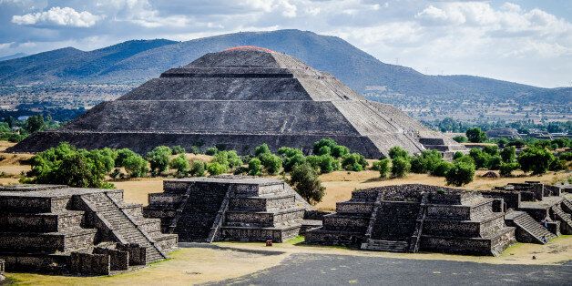 Pyramid of the sun at Avenue of the Dead - Teotihuacan, Mexico