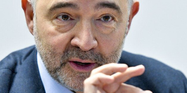European Commissioner for Economic and Financial Affairs, Pierre Moscovici, reacts during the press meeting 'Economic and Monetary Union and the need for reforms within the European Semester' in Vienna, on February 16, 2017. / AFP / APA / HERBERT NEUBAUER / Austria OUT (Photo credit should read HERBERT NEUBAUER/AFP/Getty Images)