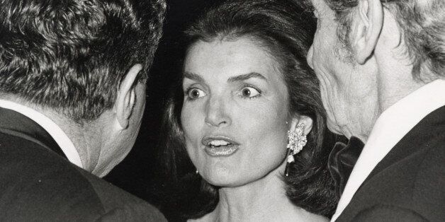 Jackie Kennedy Onassis and Sir Hugh Fraser during Costume Institute Gala Presents 'Fashions of The Hapsburg Era' at Metropolitan Museum of Art in New York City, New York, United States. (Photo by Ron Galella/WireImage)