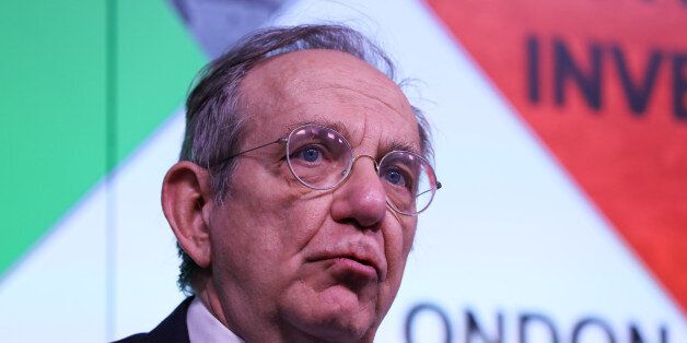 Pier Carlo Padoan, Italy's finance minister, speaks during a panel discussion on the topic of 'Italy Now and Next' in London, U.K., on Wednesday, March 29, 2017. Brexit 'generates costs, but also opportunities,' as countries 'are changing the policy landscape in a dramatic way,' Padoan said at the event. Photographer: Chris Ratcliffe/Bloomberg via Getty Images