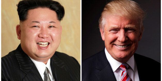 A combination photo shows a Korean Central News Agency (KCNA) handout of North Korean leader Kim Jong Un released on May 10, 2016, and Republican U.S. presidential candidate Donald Trump posing for a photo after an interview with Reuters in his office in Trump Tower, in the Manhattan borough of New York City, U.S., May 17, 2016. REUTERS/KCNA handout via Reuters/File Photo & REUTERS/Lucas Jackson/File PhotoATTENTION EDITORS - THE KCNA IMAGE WAS PROVIDED BY A THIRD PARTY. EDITORIAL USE ONLY. REUTE