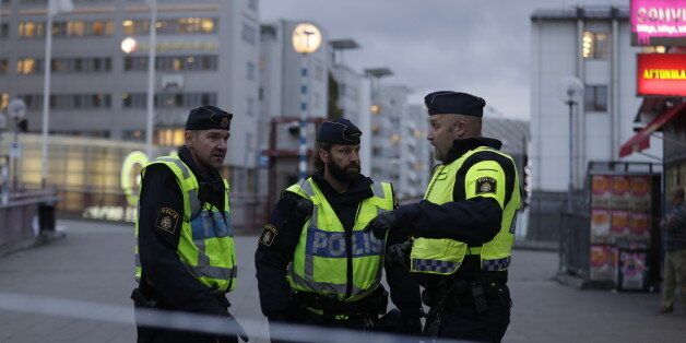 STOCKHOLM, SWEDEN - OCTOBER 17: Police shut down due to a suspicious object found by police outside the Tele2 Arena on October 17, 2016 in Stockholm, Sweden. (Photo by Nils Petter Nilsson/Ombrello via Getty Images)