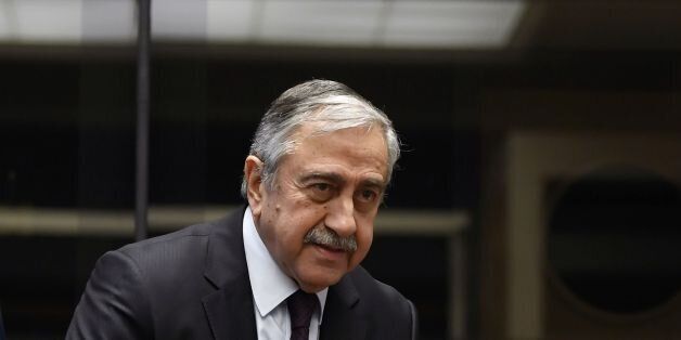 Turkish Cypriot leader Mustafa Akinci arrives for a press conference on UN-sponsored Cyprus peace talks on January 13, 2017 in Geneva.Hopes for a peace deal in Cyprus stalled on January 13, 2017 over a decades-old dispute, with the rival sides at loggerheads over the future of Turkish troops on the divided island. A week of UN-brokered talks in Geneva between Greek Cypriot President and Turkish Cypriot leader sparked optimism that an agreement to reunify the island could be at hand. But any settlement will require an agreement on Cyprus's future security, with key players Greece, Turkey and former colonial power Britain needing to sign on. / AFP / PHILIPPE DESMAZES (Photo credit should read PHILIPPE DESMAZES/AFP/Getty Images)