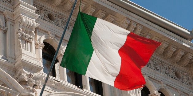 Italian flag blowing in Piazza dell'Unit?, Trieste