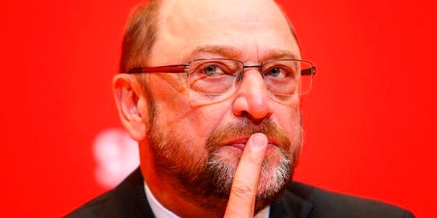 Martin Schulz, chairman of Germany's social democratic SPD party and candidate for Chancellor, speaks to journalists of the Foreign Press at the SPD headquarters in Berlin on April 10, 2017. / AFP PHOTO / MICHELE TANTUSSI (Photo credit should read MICHELE TANTUSSI/AFP/Getty Images)