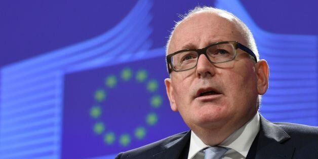 Frans Timmermans, First Vice-President of the European Commission in charge of Better Regulation, Inter-Institutional Relations, the Rule of Law and the Charter of Fundamental Rights gives a press conference after the Read-out of the college meeting at the EU Headquarters in Brussels, on February 8, 2017. / AFP / JOHN THYS (Photo credit should read JOHN THYS/AFP/Getty Images)
